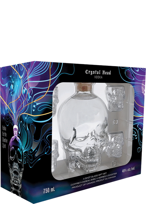 Crystal Head with Shot Glasses 750 ml
