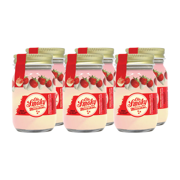 Ole Smoky Moonshine White Chocolate Strawberry cream (6 pack) 50 ml LiquorVerse