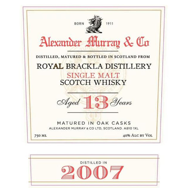 Alexander Murray & Co Royal Brackla Distillery Single Malt Scotch 13 y