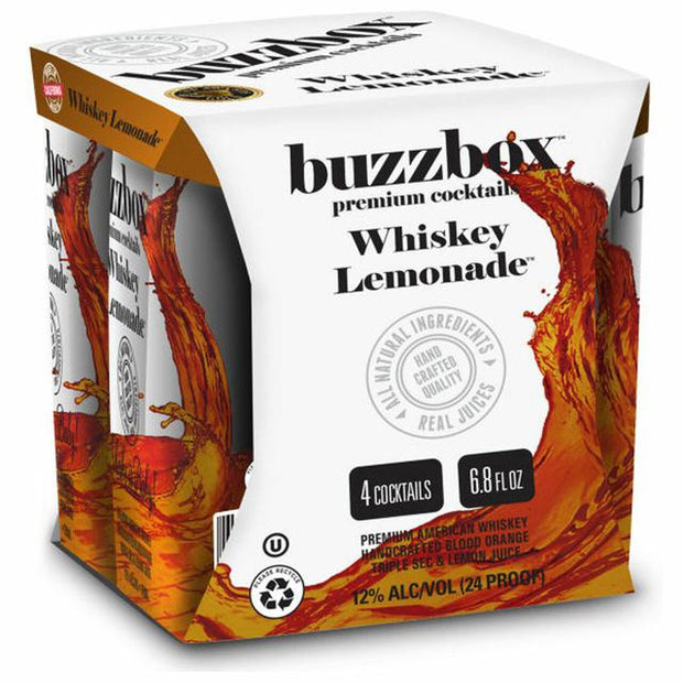 Buzzbox Premium Cocktails Vodka Lemonade  (4 Pack )