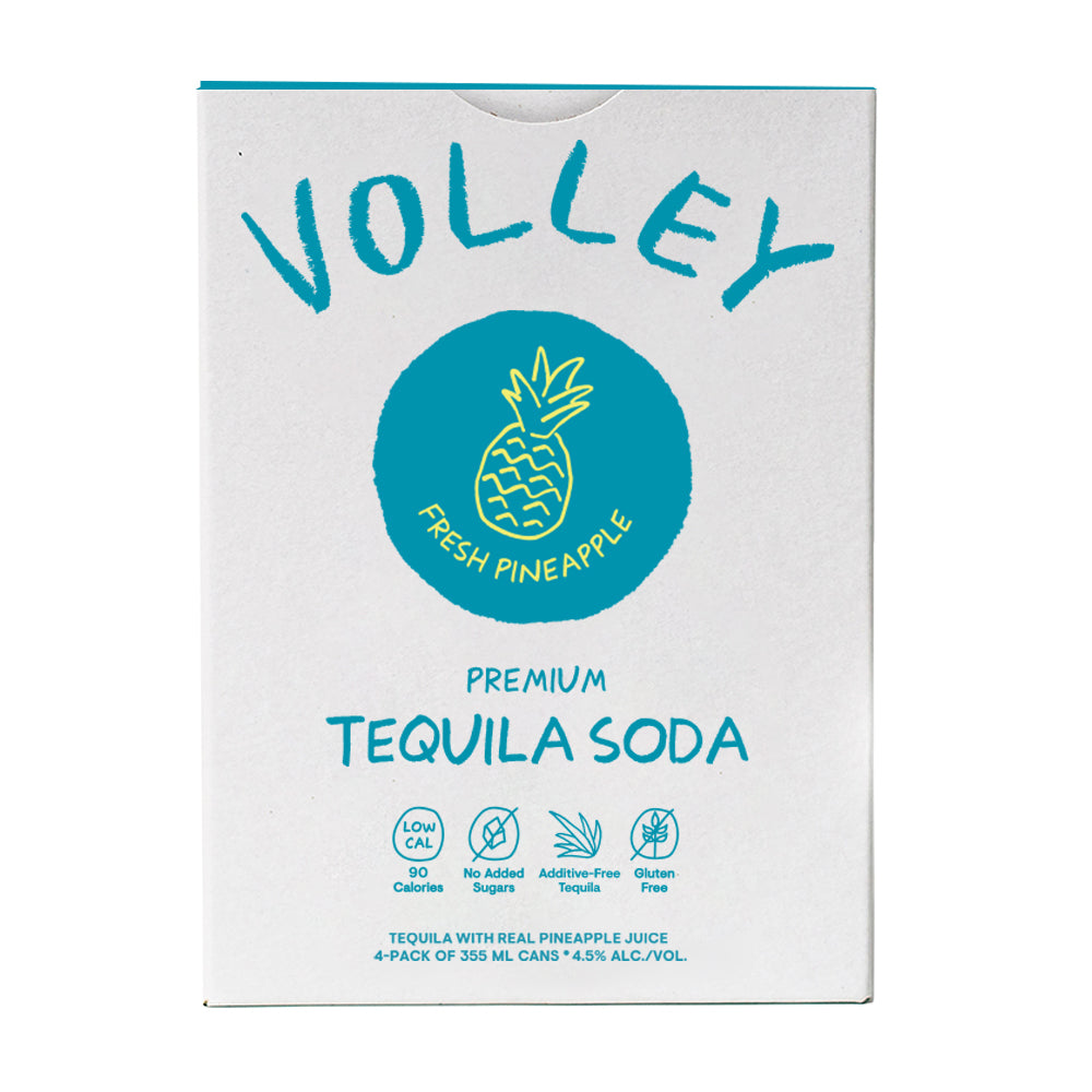 Volley Fresh Pineapple Tequila Soda 4 Pack 355 ML
