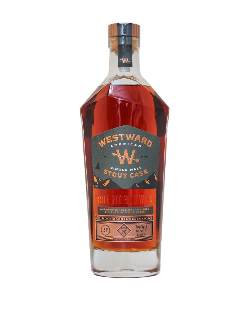 Westward Stout Cask Barrel No. 18 Topflight Series single barrel American single malt whiskey 750ml