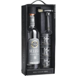 Beluga Vodka Noble Russian Gold with Glasses
