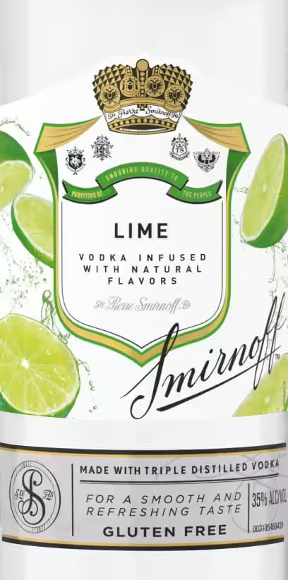 Smirnoff Lime Infused Vodka 750ml