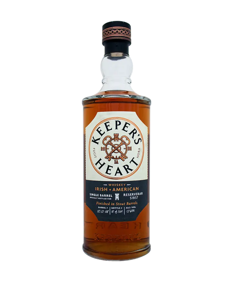 Keeper's Heart Irish + American Whiskey single barrel finished in stout barrels ReserveBar S1B57 700ml