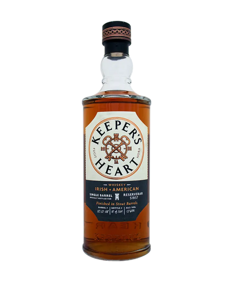 Keeper's Heart Irish + American Whiskey single barrel finished in stout barrels ReserveBar S1B57 700ml