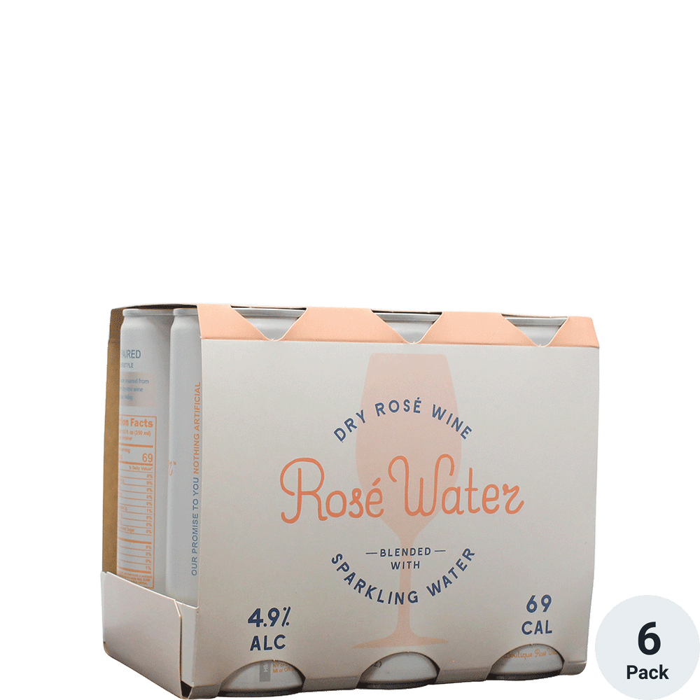 Rose Water Rose Water Dry Rose Wine Sparkling Water (6 Pack) 250 ML