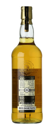 Duncan Taylor Beldorney Dimensions Cask Strength Scotch Whisky 21 year 750 ml