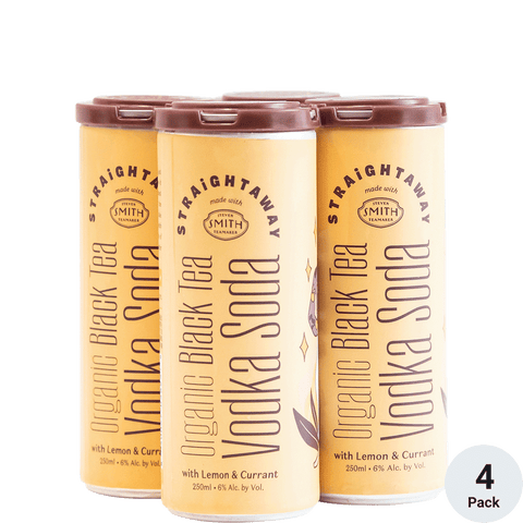 Straightaway Organic Black Tea Vodka Soda (4 Pack) 250 ml