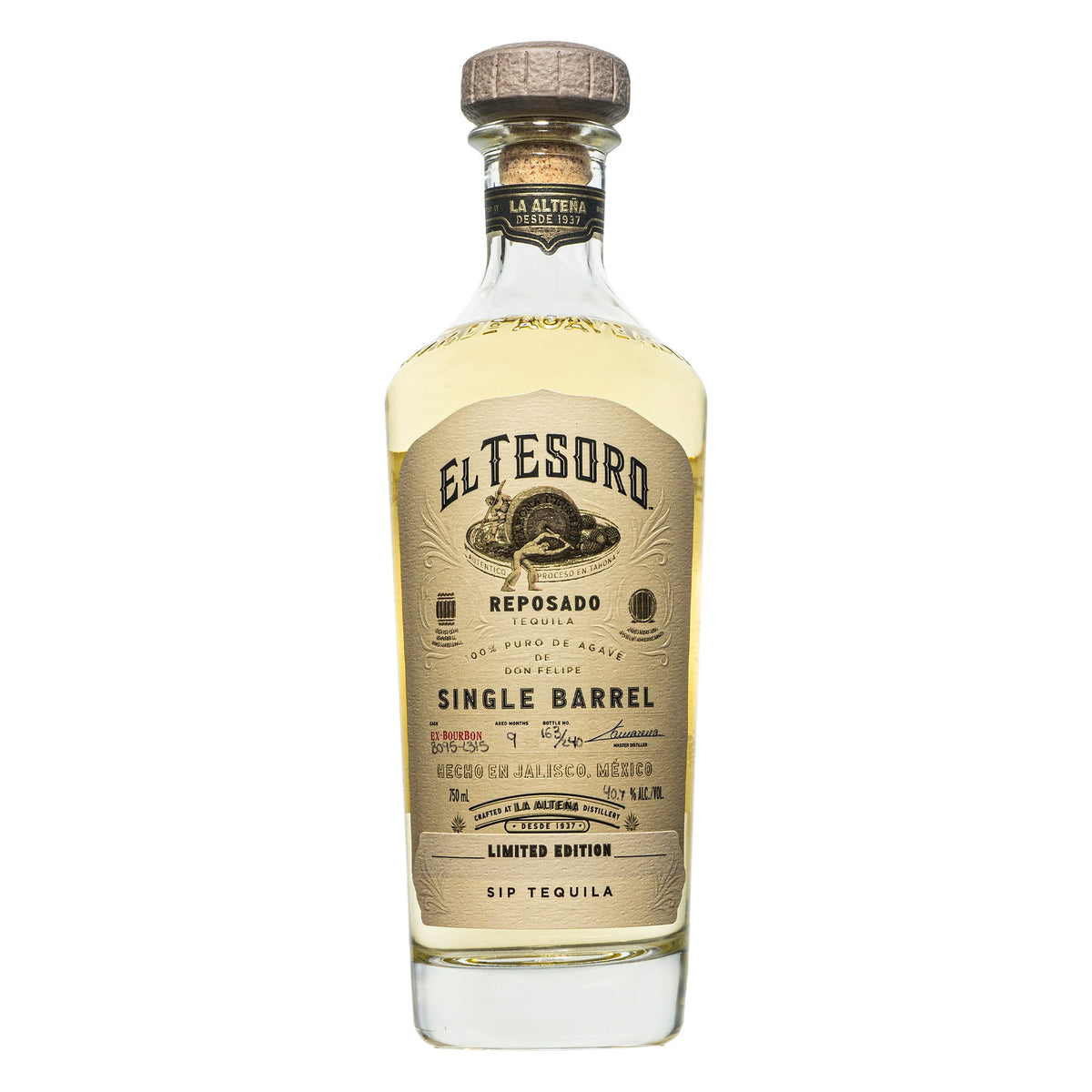 El Tesoro Reposado Single Barrel limited edition tequila 750ml