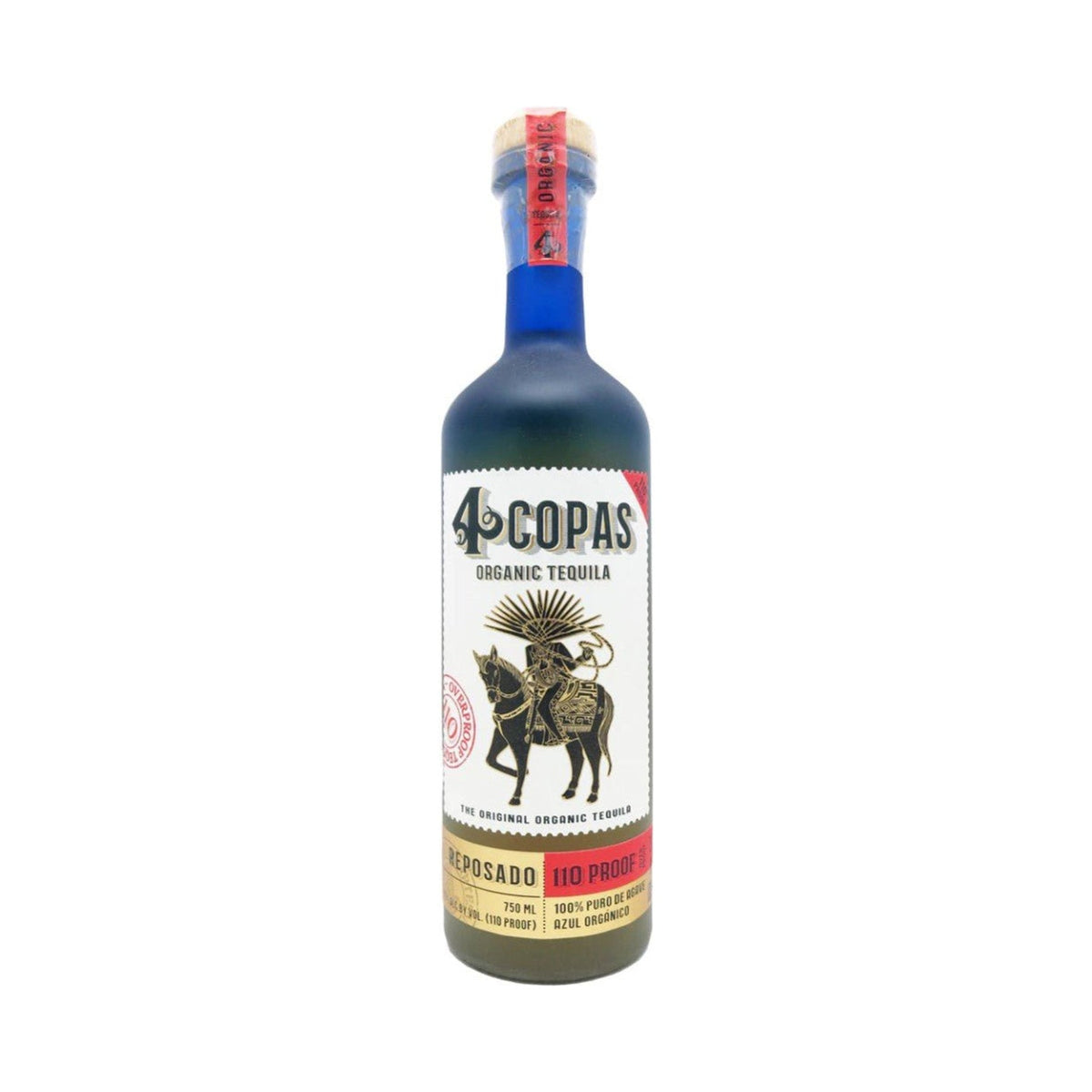 4 Copas Organic Tequila Reposado 110 Proof 750ml bottle