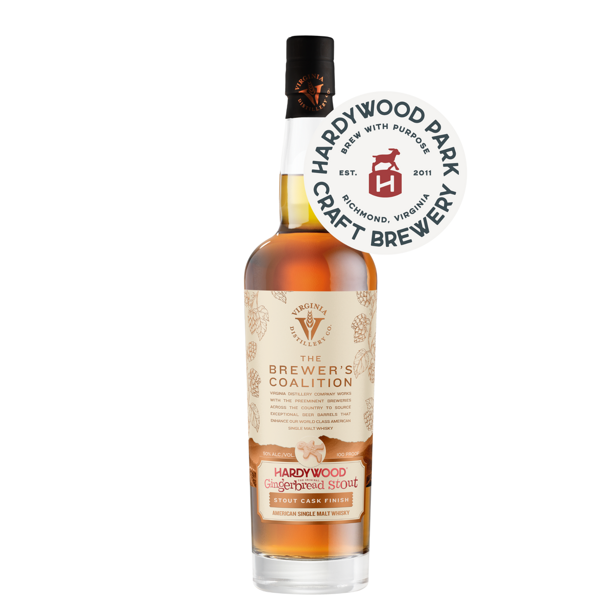 Virginia Distillery Co The Brewer's Coalition Hardywood Gingerbead Strout Cask Finish American Single Malt 700 ml