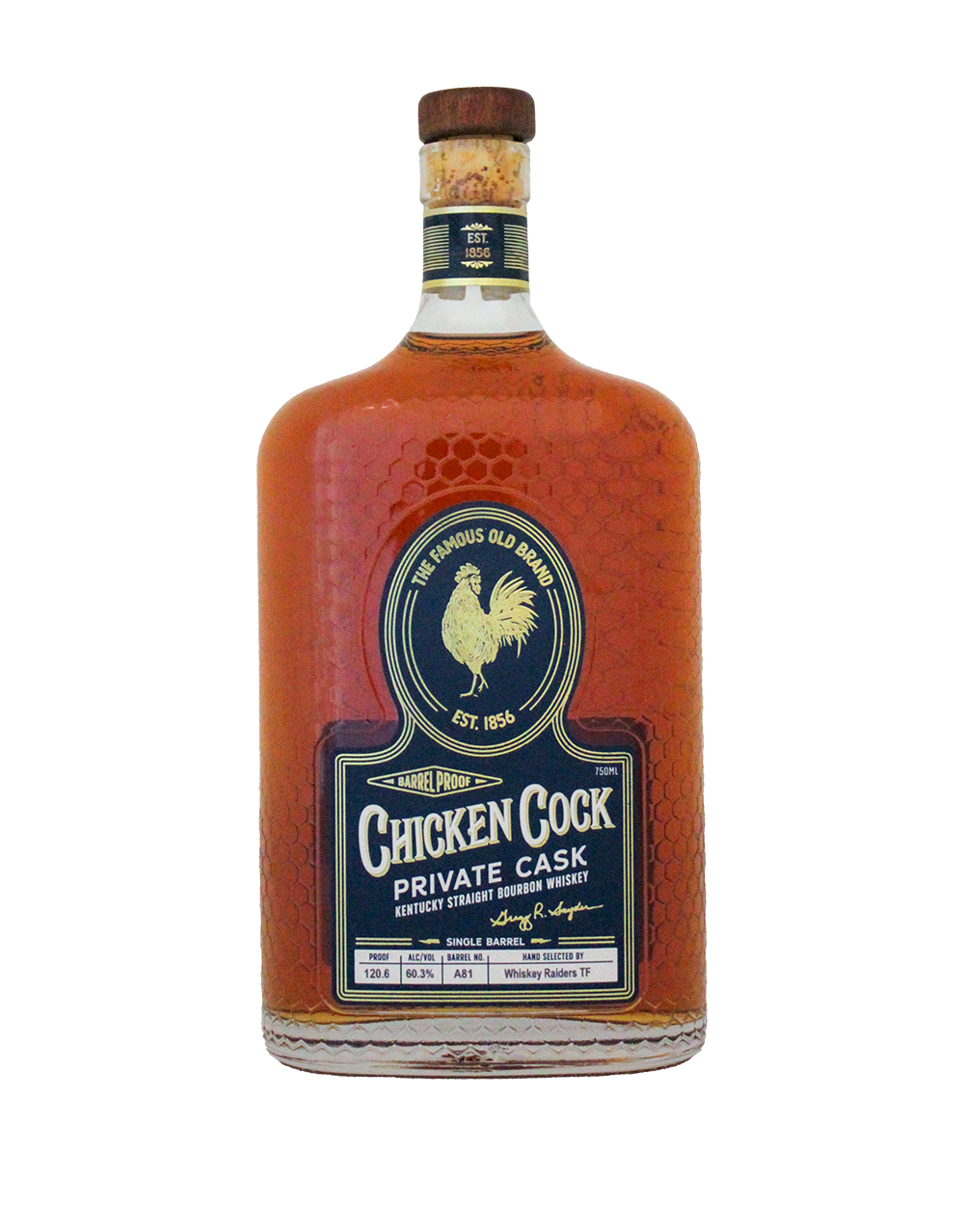 Chicken Cock Raiders Top Flight Private Cask Barrel Proof Kentucky Straight Barrel No A81 750ml