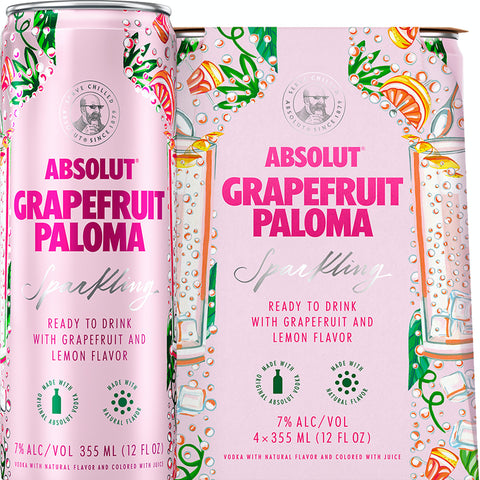 Absolut Absolut Grapefruit Paloma Sparkling (4 Pack)12 oz 355ml