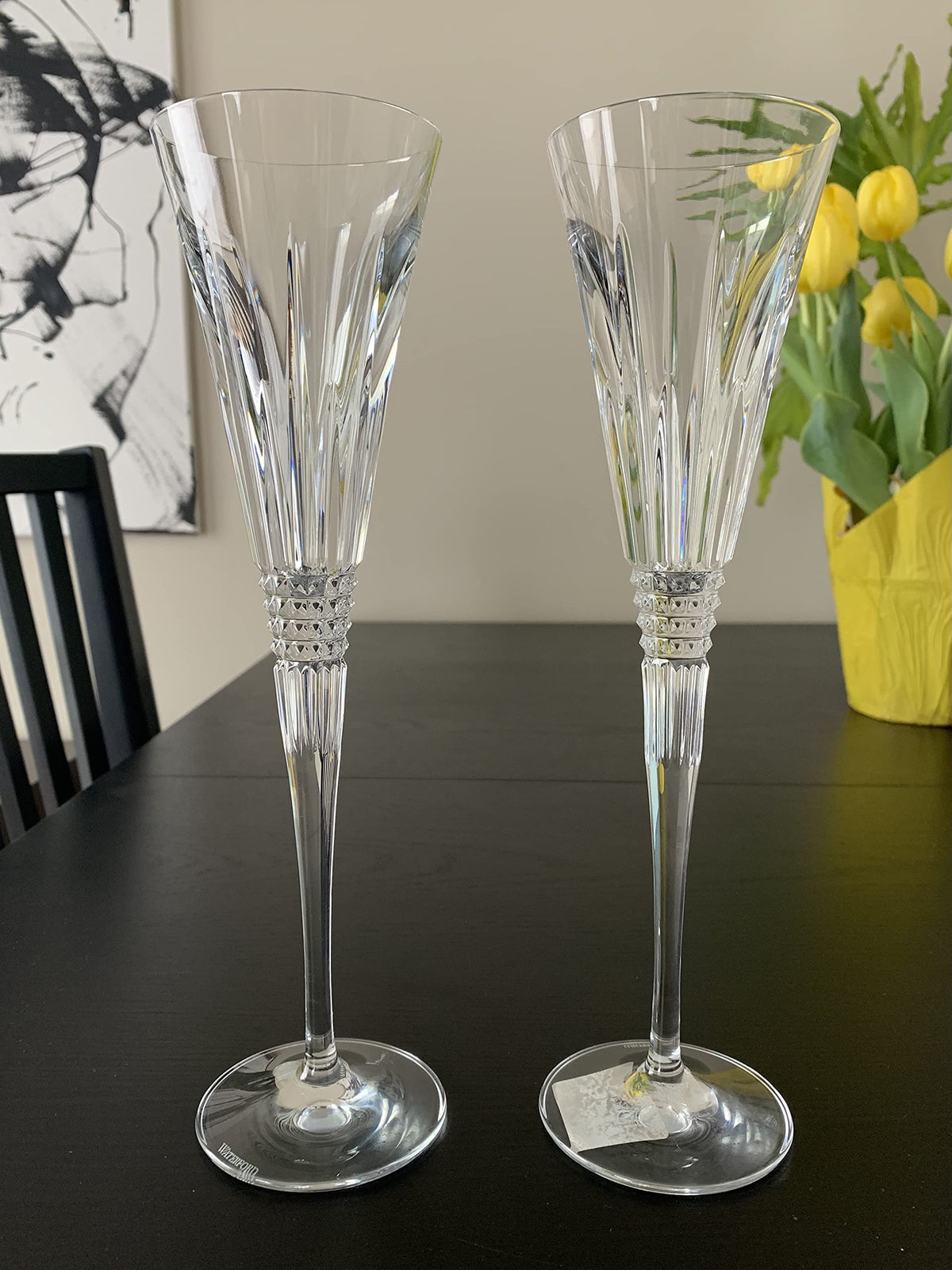 Waterford Lismore Diamond Toast Flute 2/glass