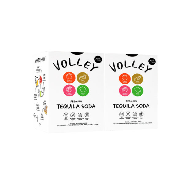 Volley Tequila Soda Courtside  3 Flavors 8 pack 355 ML