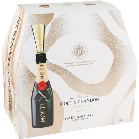 Moet & Chandon End Of Year 6pk w/ Flutes 187ml x 6