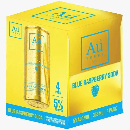 Au Vodka Blue Raspberry Soda RTD 4 pack 355ml cans