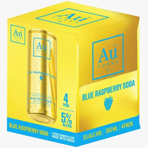 Au Vodka Blue Raspberry Soda RTD 4 pack 355ml cans