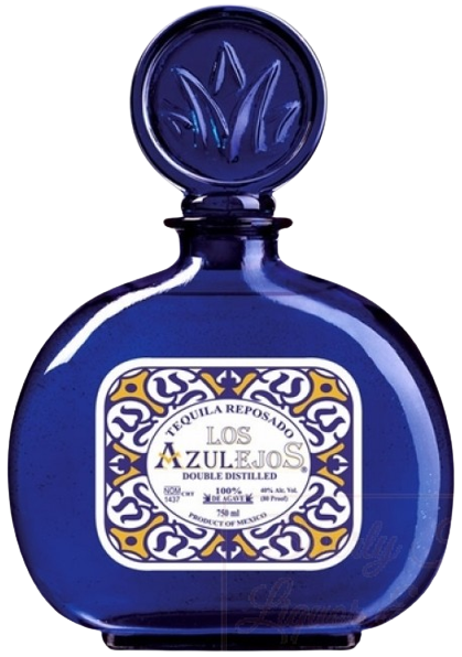 Azulejos Reposado Blue Glass with Ceramic Label 1.75 L bottle