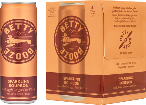 Betty Booze Sparkling Bourbon Apple Ginger Sour Cherry 4-pack 355ml