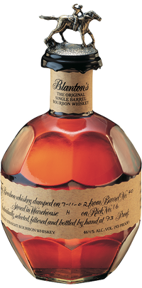 Blanton's Original Single Barrel bourbon 750ml bottle with horse and jockey stopper
