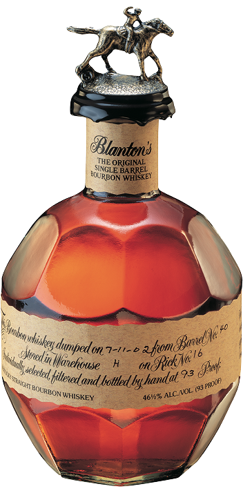 Blanton's Original Single Barrel bourbon 750ml bottle with horse and jockey stopper