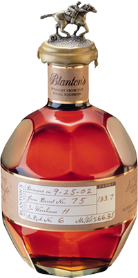 Blanton's Straight from the Barrel cask strength bourbon 700ml bottle with horse and jockey stopper