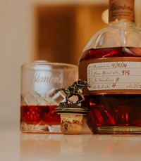 Blanton's Straight from the Barrel bourbon poured for tasting