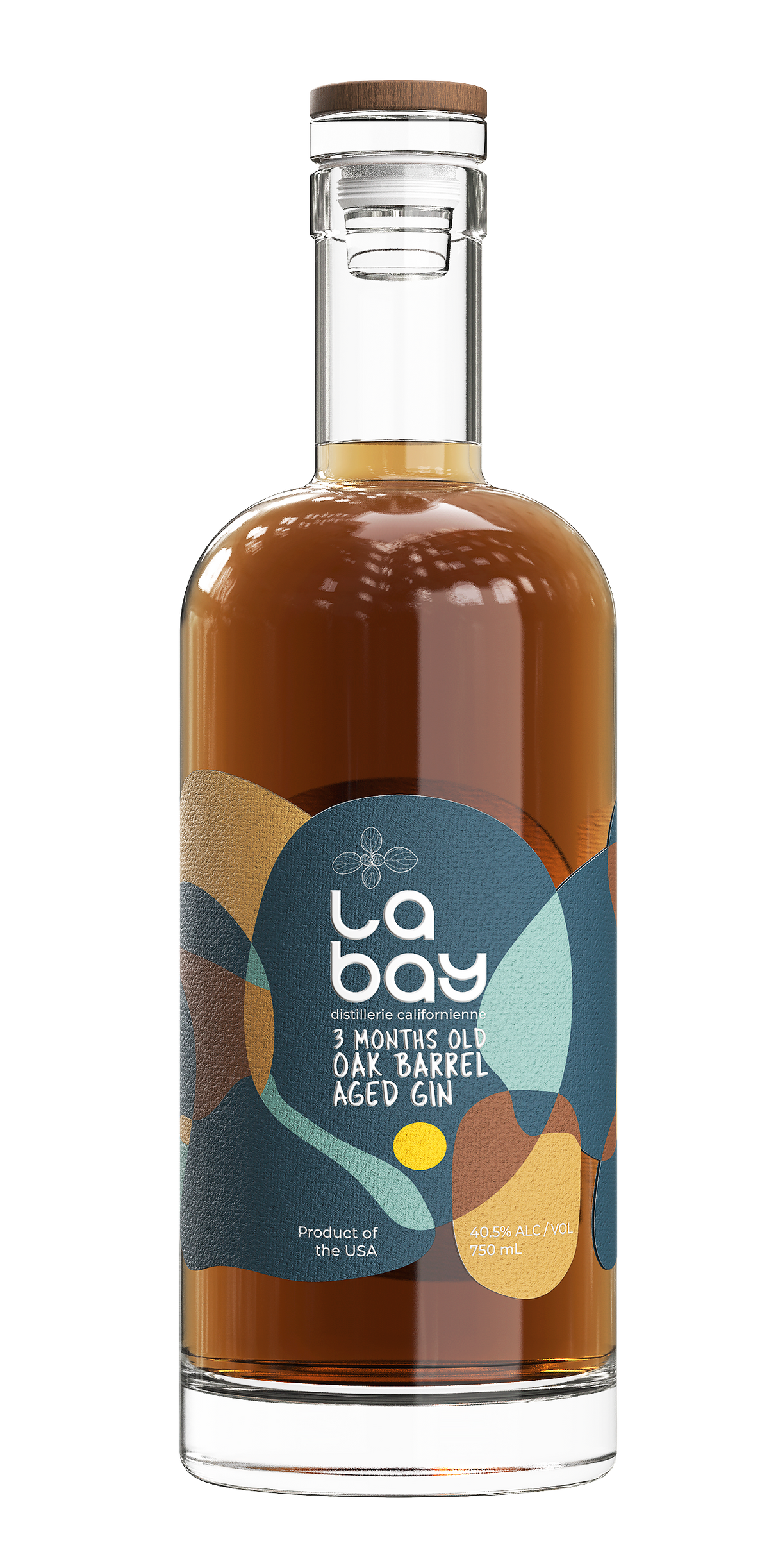 LA Bay Gin 3 Months Old Oak Barrel Aged Gin 750ml