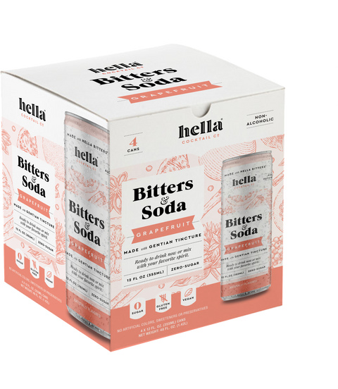 Hella Bitters and Soda Grapefruit 4 pack 355ml