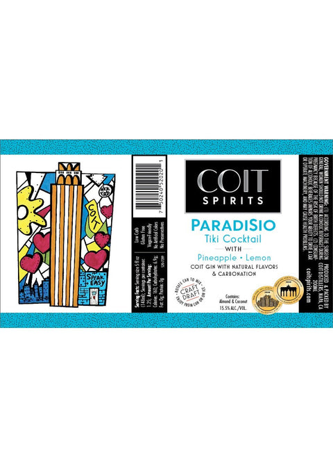Coit Spirits Paradisio Tiki Cocktail Pineapple Lemon (4 pack) 200 ml