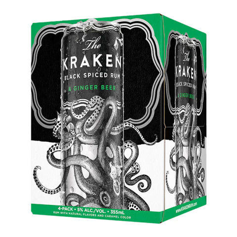 The Kraken Black Spiced Rum and Ginger Beer (4 Pack) 355 ml