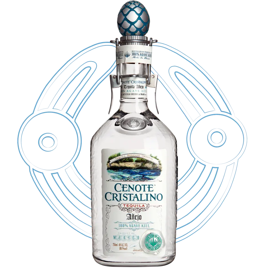Cenote Cristalino Anejo Tequila 750ml bottle