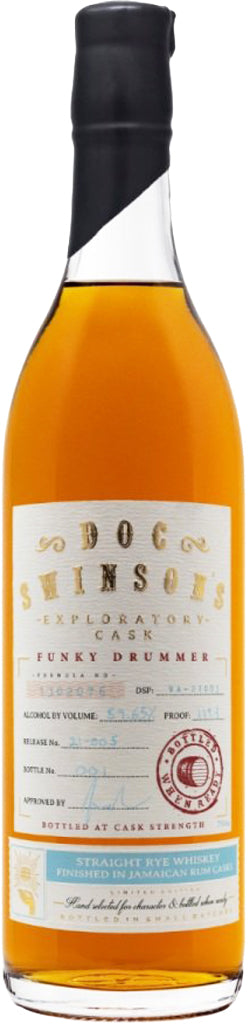 Doc Swinson's Funky Drummer Straight Rye Whiskey 750ml bottle