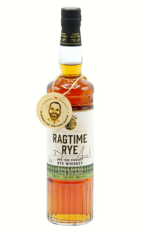 Ragtime Rye Wooden NYDC Etched Box with Ragtime Rye, Bottled in Bond & SIngle Barrel 600 ml