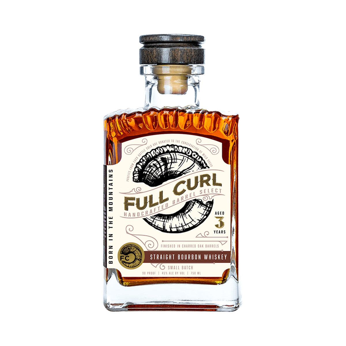 Full Curl Straight Bourbon Whiskey Small Batch 3 Year 750ml bottle