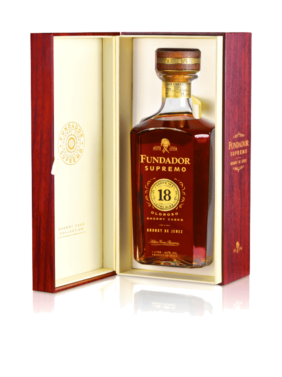 Fundador Supremo Oloroso Sherry Cask Brandy De Jerez Sherry Cask Collection 18 year 1 L