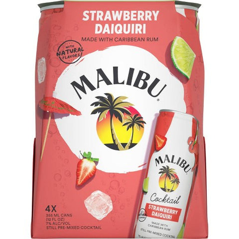 Malibu Malibu Strawberry Daiquiri Cocktail (4pack) 12oz 355ml