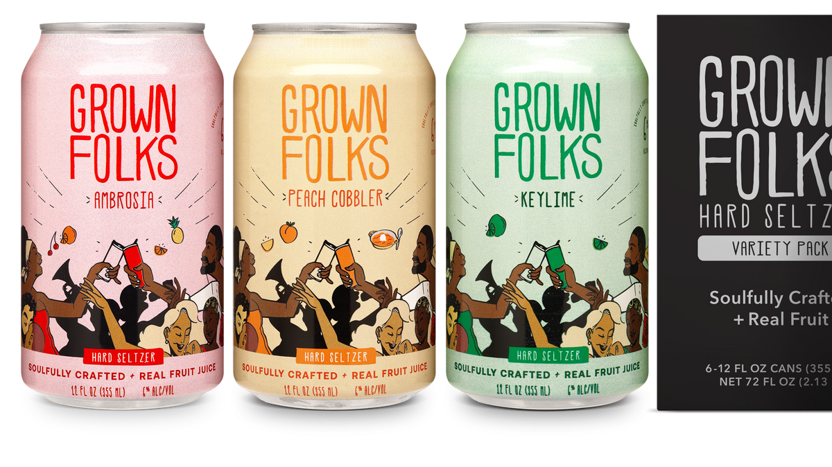 Grown Folks Hard Seltzer Variety Pack 6 pack 355 ML