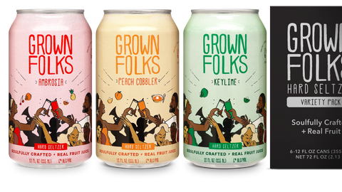 Grown Folks Hard Seltzer Variety Pack 6 pack 355 ML