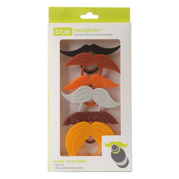 Icognito Mustache Bottle Neck Markers