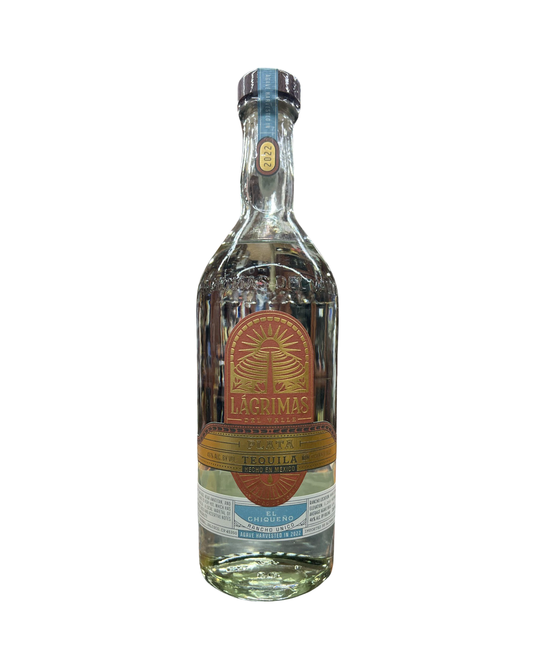 Lagrimas del Valle Plata El Chiqueno Tequila 750ml bottle