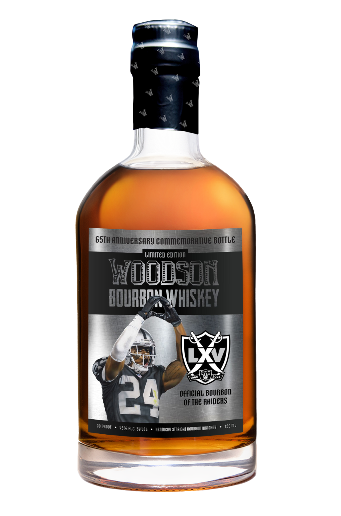 Woodson Whiskey 65th Anniversary Raiders “Blackout” Limited Edition Commemorative Bottle 750ml