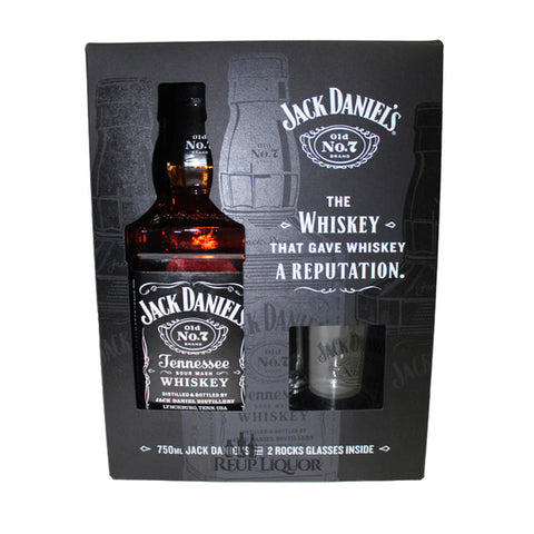 Jack Daniels Tennessee Sour Mash glasses gift set 750ml