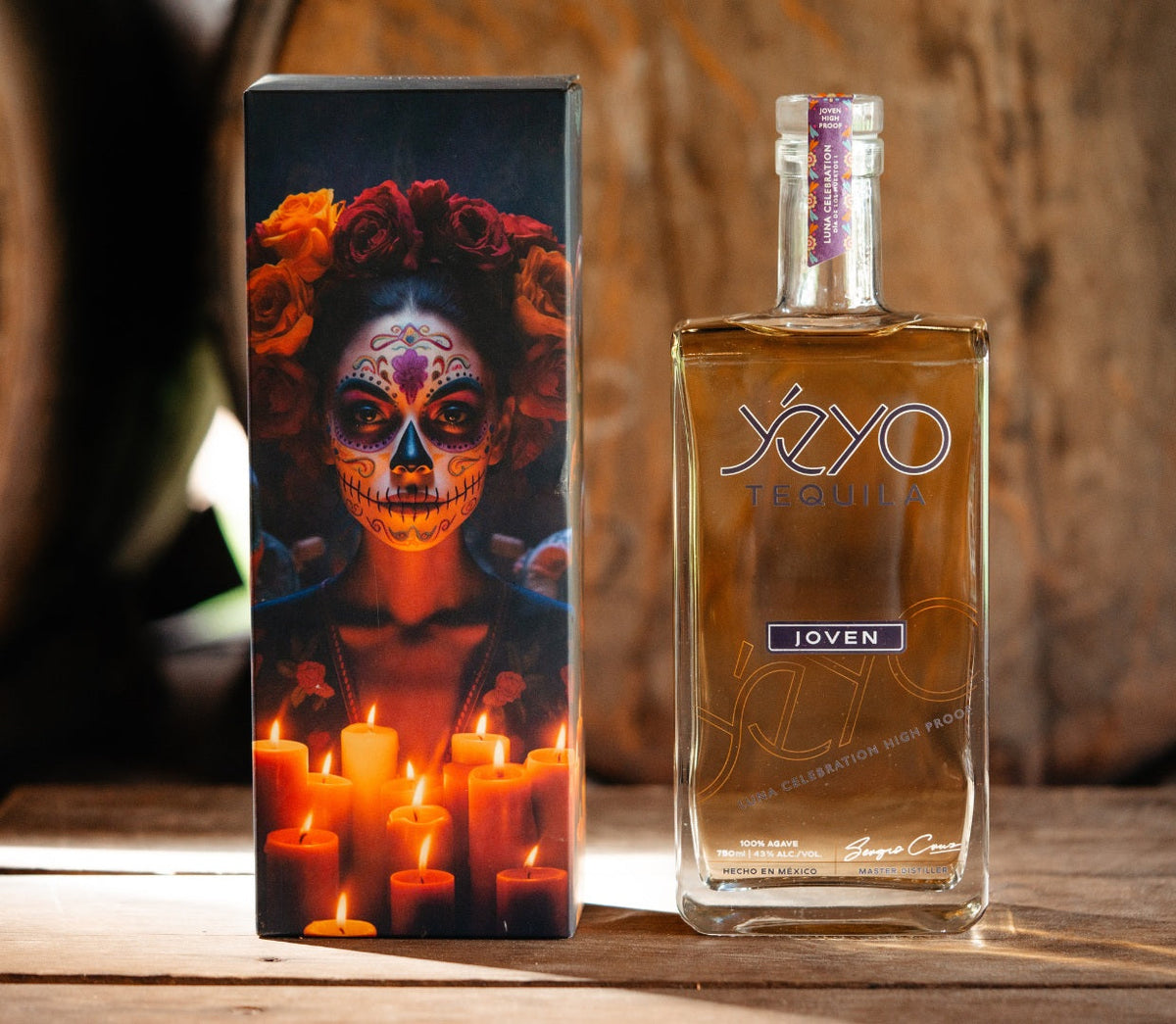 Yéyo Día de los Muertos Joven Luna Tequila 750ml bottle