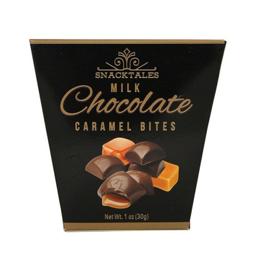 Snacktales Milk Chocolate Caramel Bites Black Box 1 oz