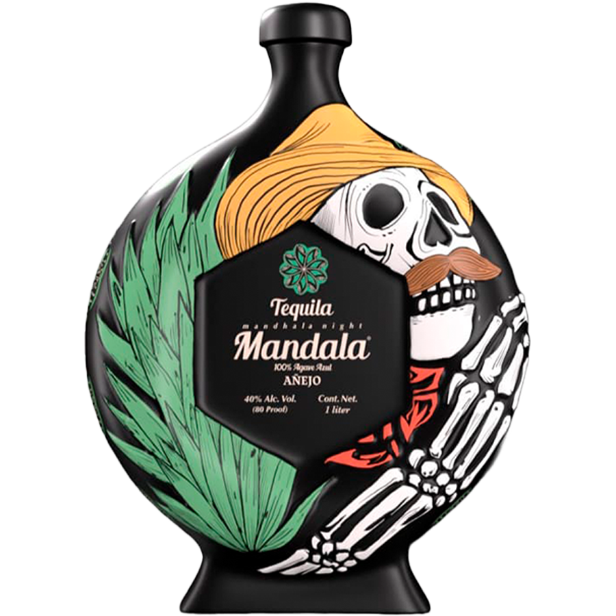 Tequila Mandala Anejo Dia De Los Muertos 2025 Green Agave 1L bottle
