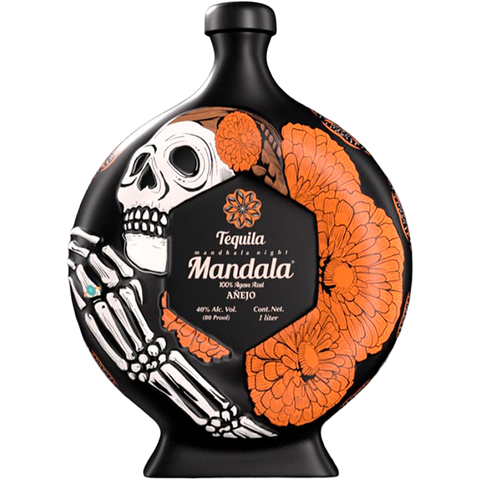 Tequila Mandala Anejo Dia De Los Muertos 2025 Orange Flower 1L bottle