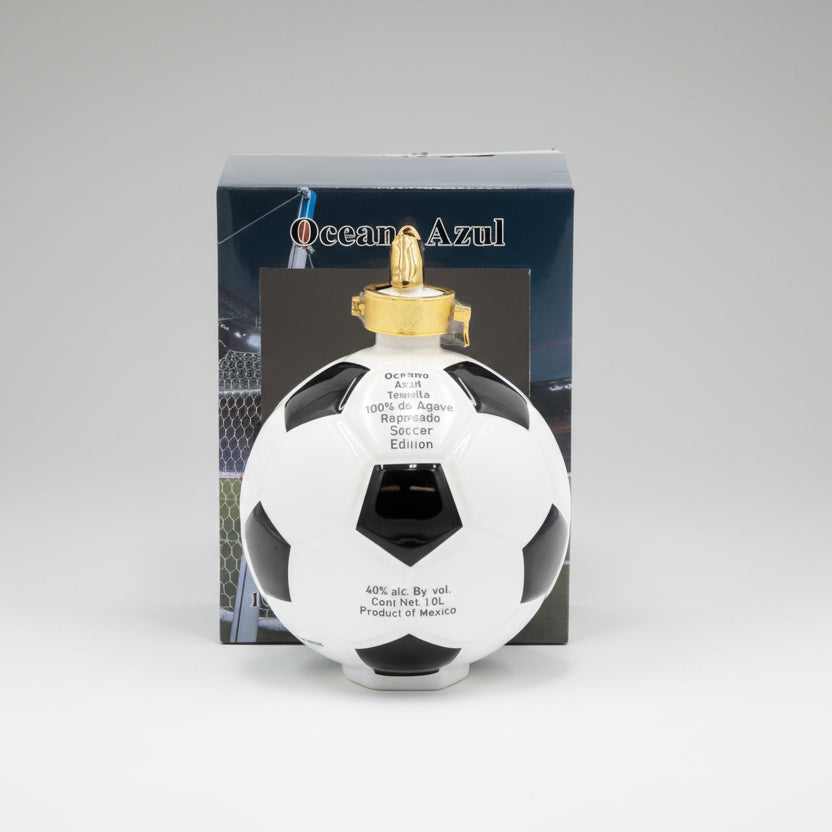 Oceano Azul Soccer Ball Reposado Tequila 1L bottle